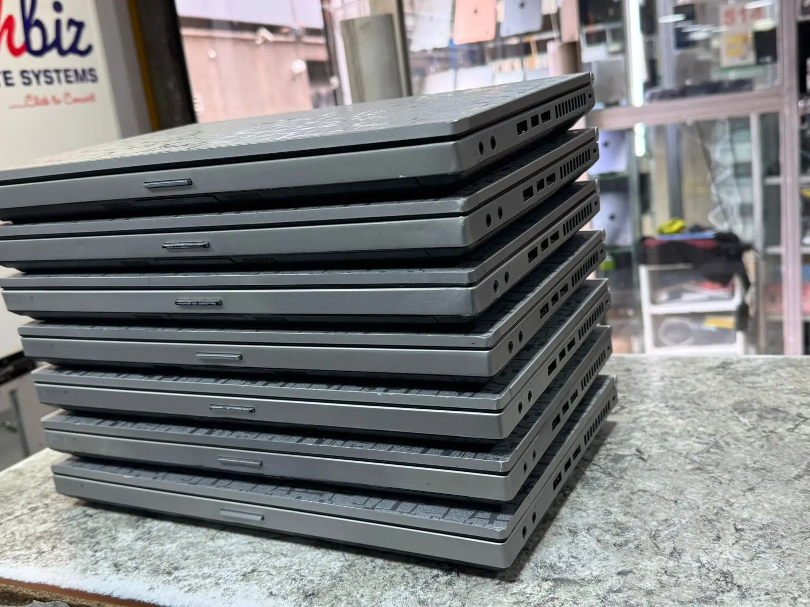 Laptop Stack Closeup